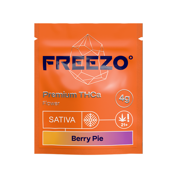 Freezo Berry Pie THCa flower pouch